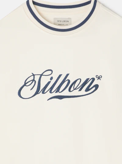 Sudadera Relaxed Fit Retro Crema  - Silbon