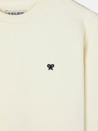 Sudadera Minilogo Crema - Silbon