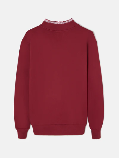 Sudadera Woman Cuello Volante Burdeos - Silbon