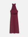 Vestido Largo Capa Satinado Burdeos - Silbon