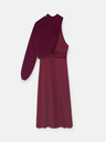 Vestido Largo Capa Satinado Burdeos - Silbon