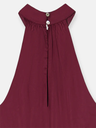 Vestido Largo Capa Satinado Burdeos - Silbon