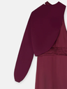 Vestido Largo Capa Satinado Burdeos - Silbon