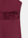 Vestido Largo Capa Satinado Burdeos - Silbon