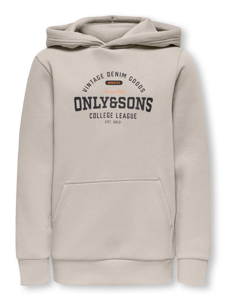 Sudadera Osjceres Reg Vintage Print Hood Swt Noos Silver Lining - Only &amp; Sons