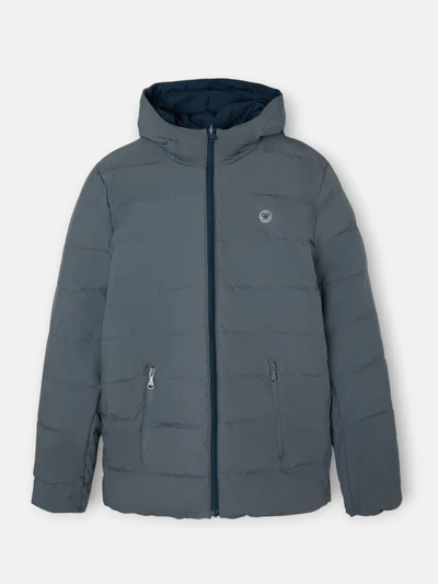 Abrigo Técnico Reversible Capucha Gris Marino - Silbon