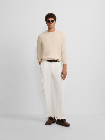 Jersey Classic Cuello Redondo Beige Claro - Silbon