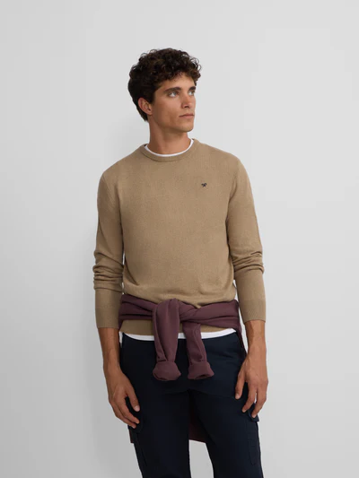 Jersey Classic Cuello Redondo Beige Oscuro - Silbon