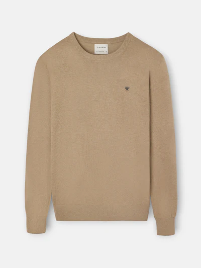 Jersey Classic Cuello Redondo Beige Oscuro - Silbon