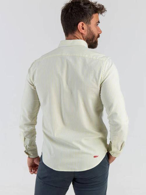 Camisa Oxford Rayas Amarillo Suave - Williot