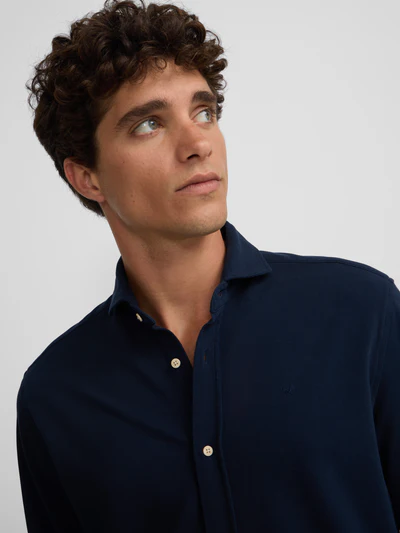 Camisa Sport Micropique Comfort Marino  - Silbon