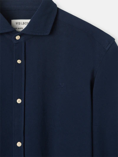Camisa Sport Micropique Comfort Marino  - Silbon
