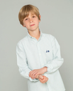 Camisa Niño Oxford Rayas Organic Verde - Scotta