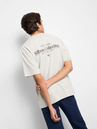 Camiseta Relaxed Fit Collection Gris - Silbon
