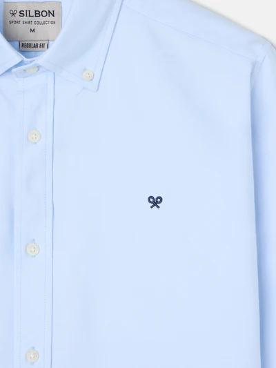 Camisa Sport Oxford Regular Fit Celeste  - Silbon