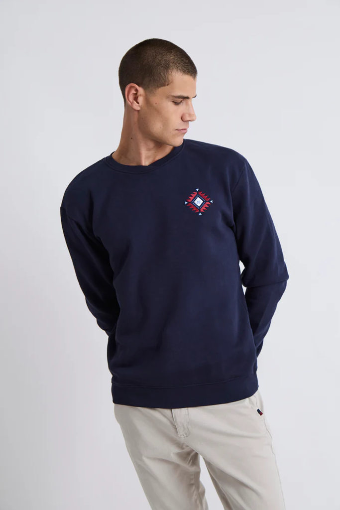 Sudadera Con Detalle Étnico Espalda Marino - Williot