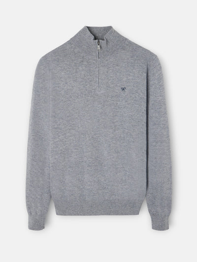 Jersey Media Cremallera Gris Medio - Silbon