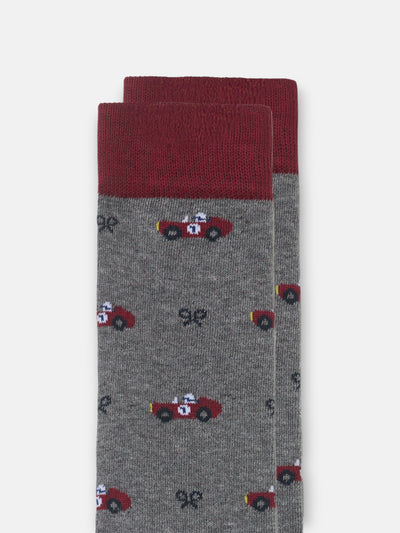 Calcetin Race Car Gris Oscuro - Silbon
