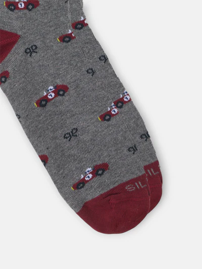 Calcetin Race Car Gris Oscuro - Silbon