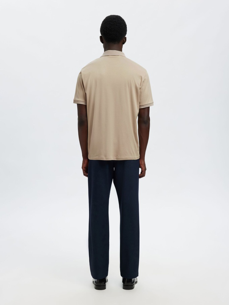 Slhfave Button SS Polo Noos Oatmeal - Selected Homme