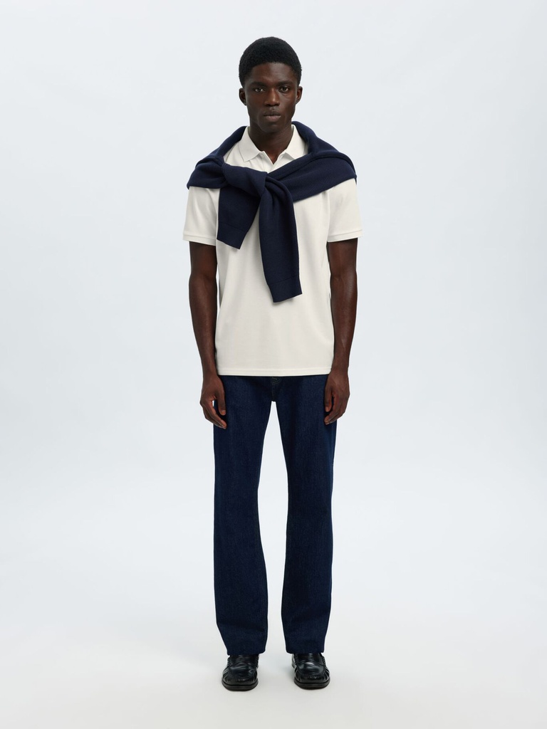 Slhfave Button SS Polo Noos Cloud Dancer - Selected Homme