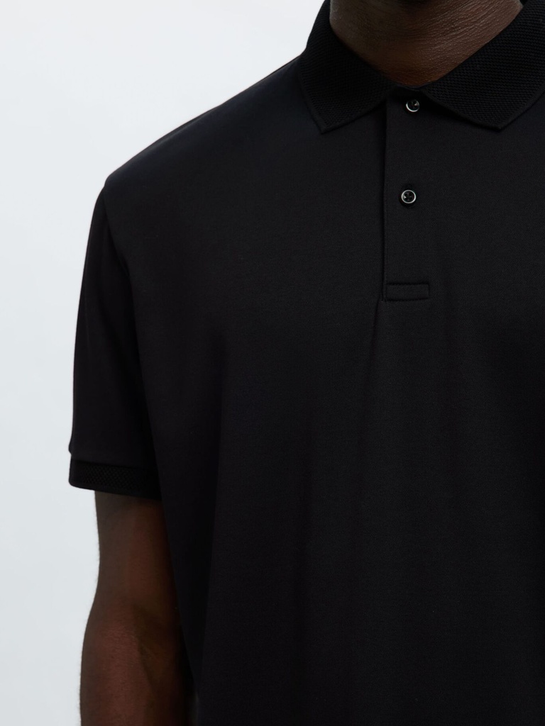 Slhfave Button SS Polo Noos Black - Selected