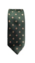 Corbata Verde Con Motivos Cuadrados Y Puntos Dorados