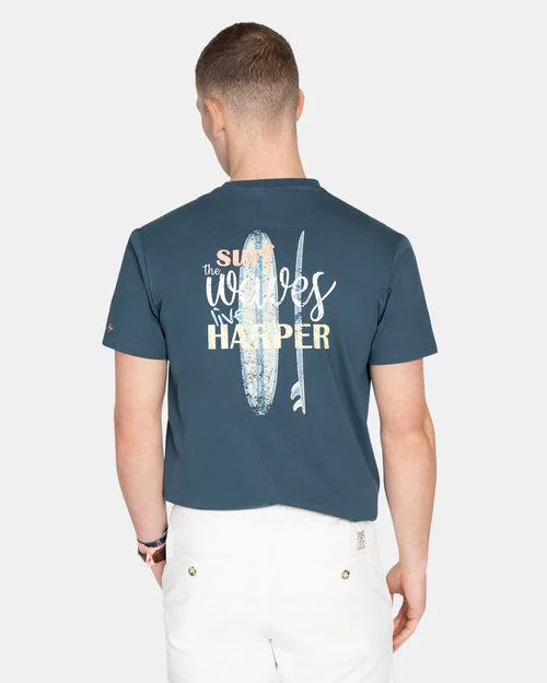 Camiseta Live Harper Navy Gray - Harper &amp; Neyer