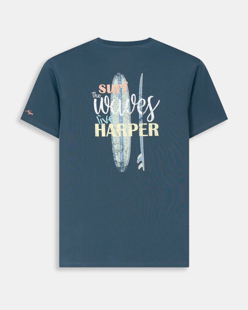 Camiseta Live Harper Navy Gray - Harper &amp; Neyer