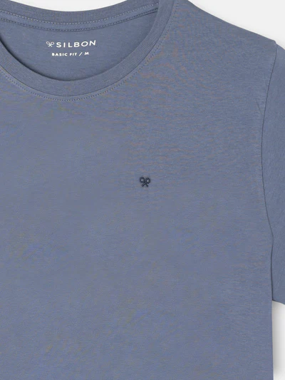Camiseta Minilogo Azul Medio - Silbon