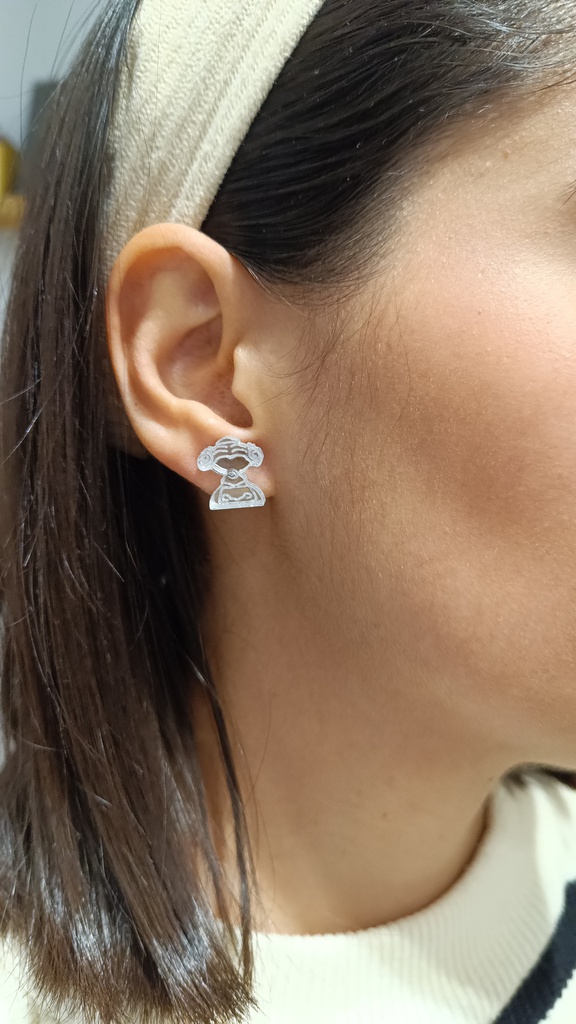 Pendientes Metacrilato Mini Fallerita Plata
