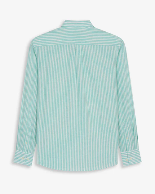 Polera Linen Stripes Aqua Dream - Harper &amp; Neyer