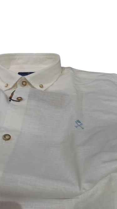 Polera Mao Lino Blue Shadow White Mist - Harper &amp; Neyer