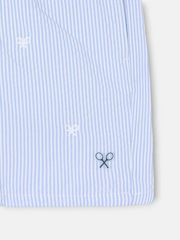 Bañador Rayas Finas Logo Azul Claro - Silbon