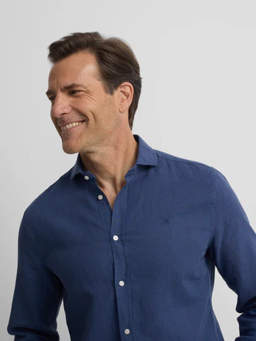 Camisa Sport Lino Azul - Silbon (