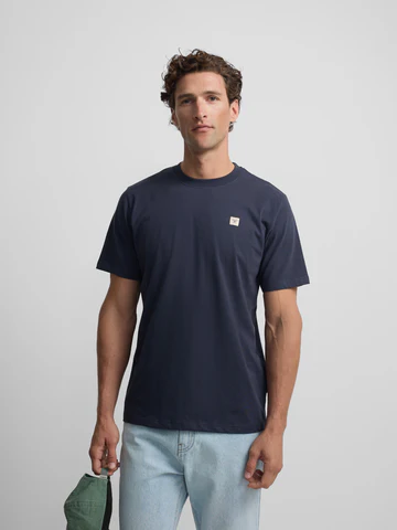 Camiseta Lisa Minilogo Parche Azul Marino - Silbon
