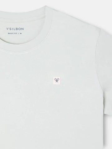 Camiseta Lisa Minilogo Parche Verde Claro - Silbon