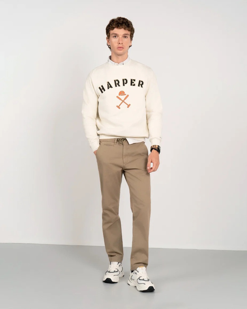 Sudadera Crew-Neck Retro Cloud White - Harper &amp; Neyer