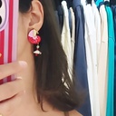 Pendientes Caracola Roja Metacrilato