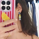 Pendientes Pez Azul Corazón Metacrilato