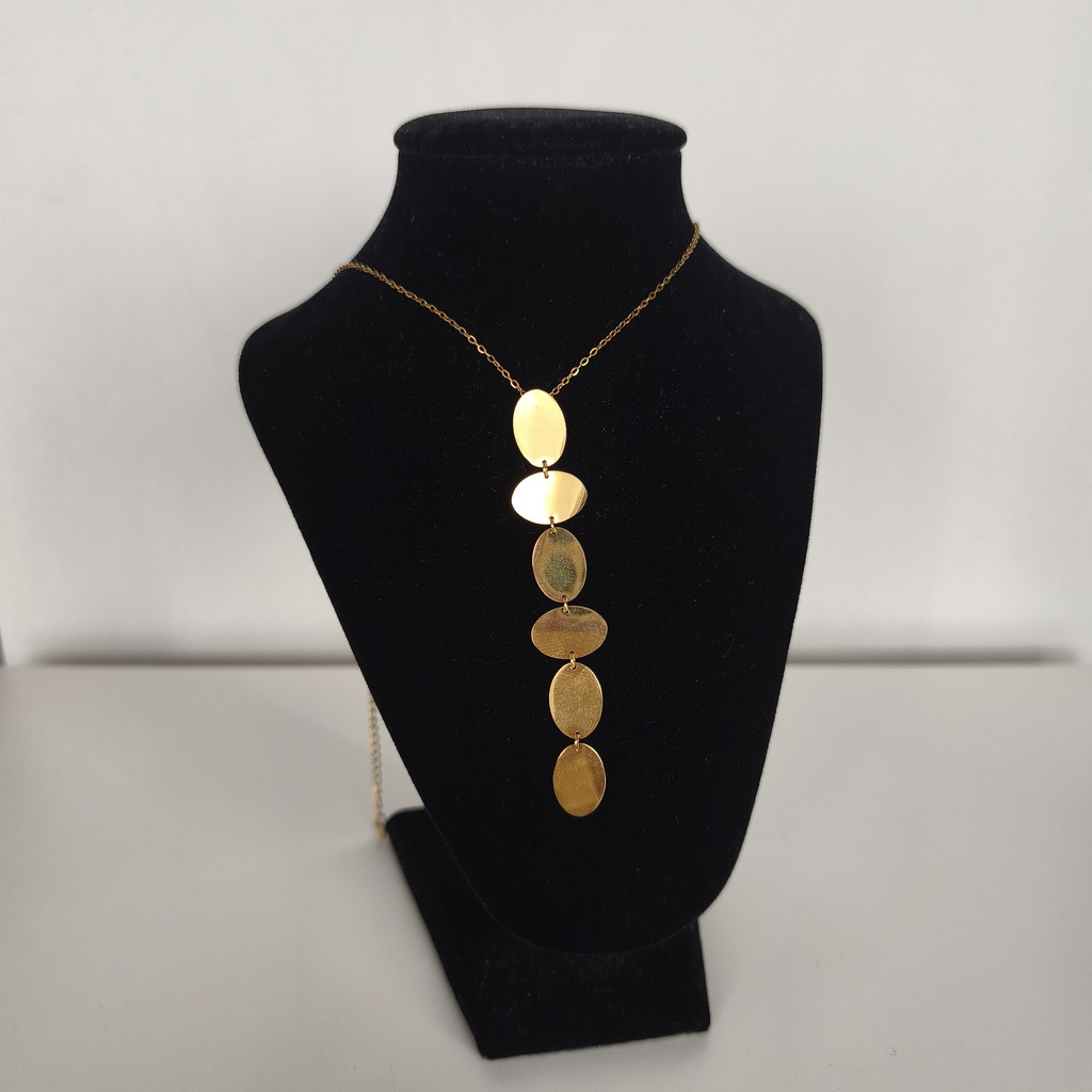 Collar Largo Óvalos Dorado