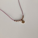 Collar Cuerda Macramé Bugavilla Medalla (Dorado)