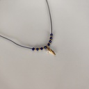 Collar Cuerda Macramé Azul Pez (Dorado)