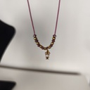 Collar Cuerda Macramé Buganvilla Raspa (Dorado)