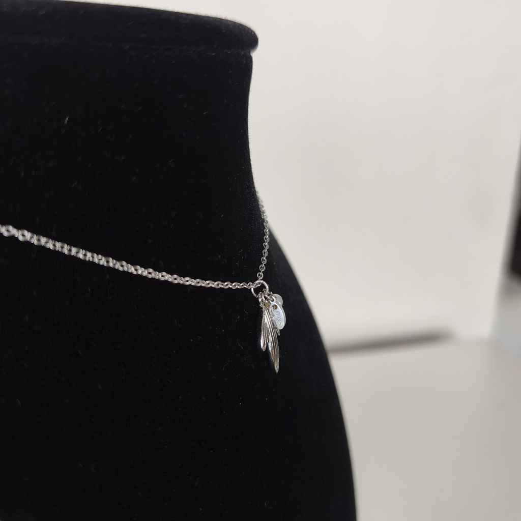 Collar Hoja Perlita (Plateado)