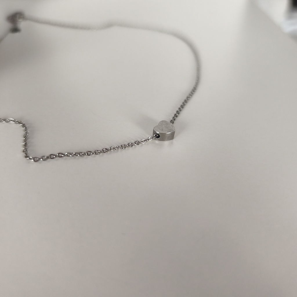Collar Corazón Intercalado (Plateado)