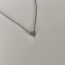 Collar Corazón Circonitas Reversible (Plateado)
