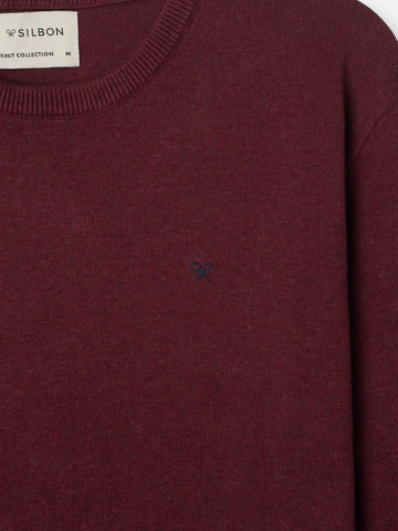 Jersey Cuello Redondo Burdeos - Silbon