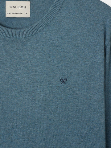 Jersey Cuello Redondo Azul Gris - Silbon