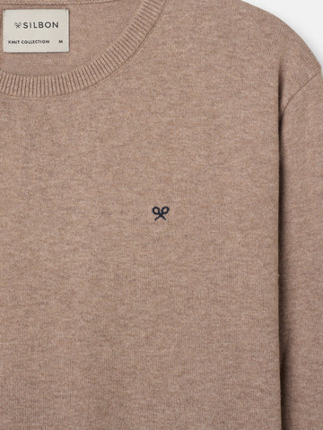 Jersey Cuello Redondo Marrón Claro - Silbon